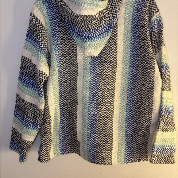 Striped Blue and Black Women's Sweater - Picture 2 of 3